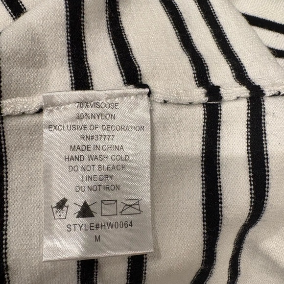 Striped Black and White Women's Sweater - Picture 5 of 6